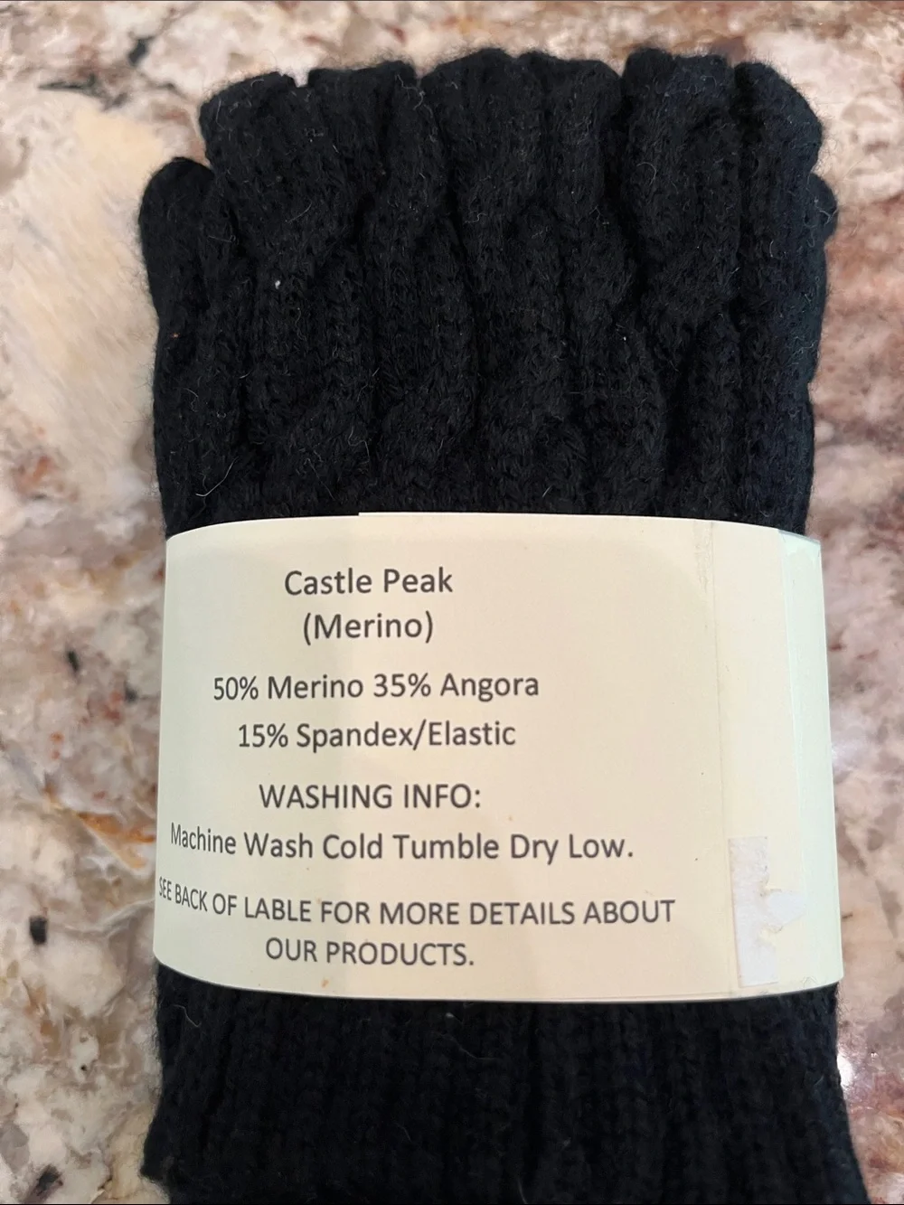 Black Cable Knit Leg Warmers